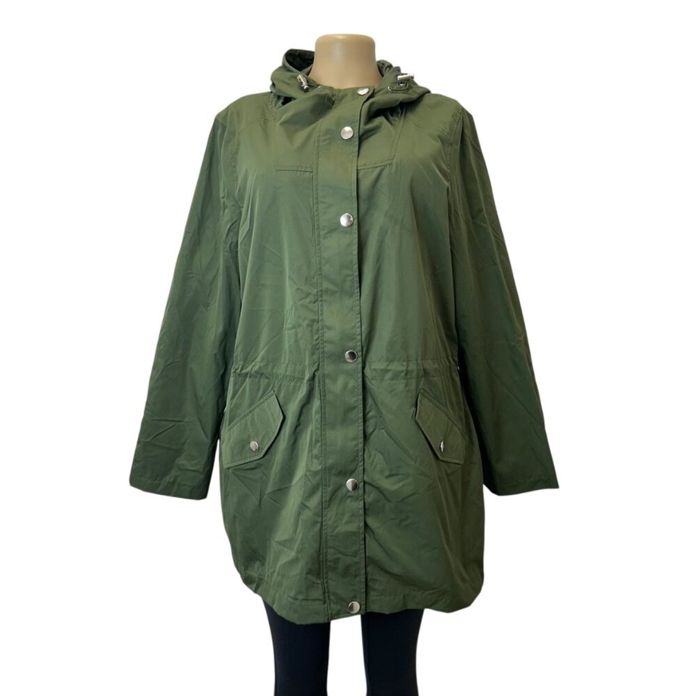 K-109 Time And Tru Women's Size Large Lightweight Hooded Jacket Wind Resistant G